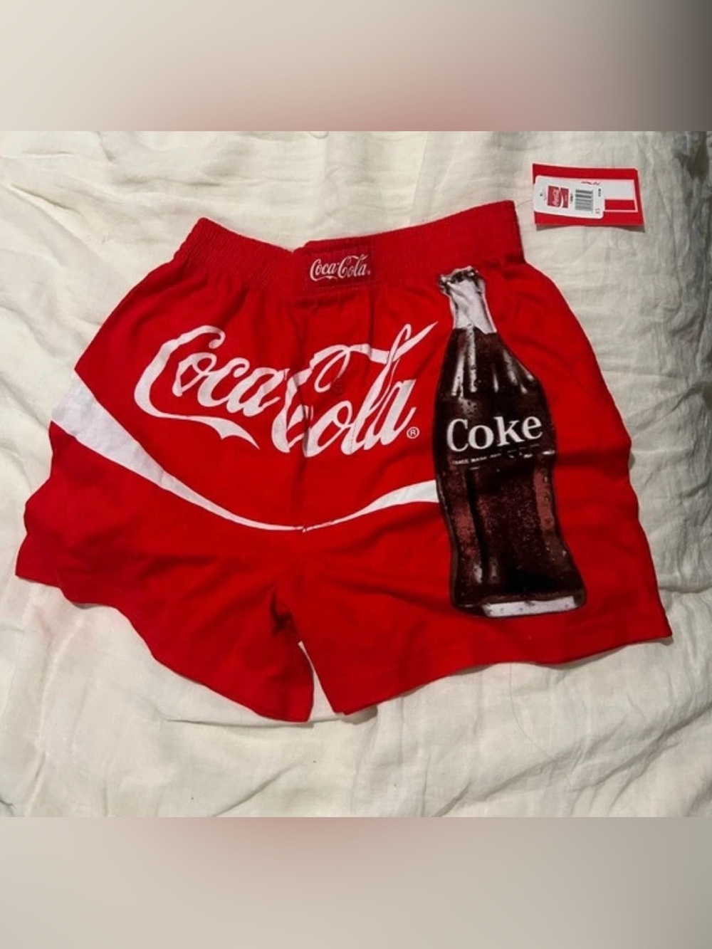 men’s Coca Cola red boxer short size can new
